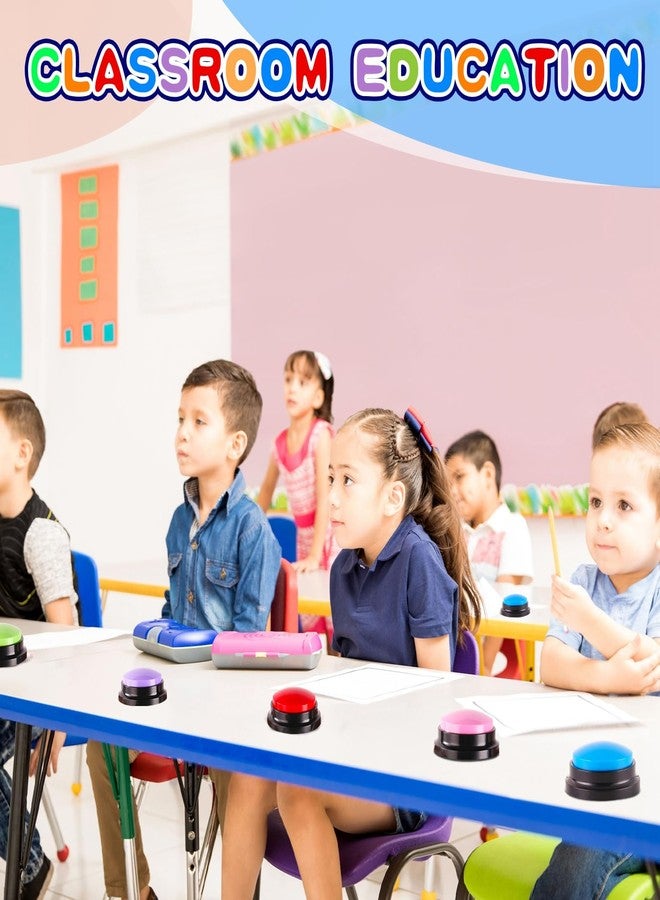 Ovveroche 6 Pieces Recordable Answer Buzzers Button Answer Buzzers Game Show Buzzer Recordable Button Classroom Buzzers Perfect for Study Office Home and Pet Buttons Training Toy - Image 3